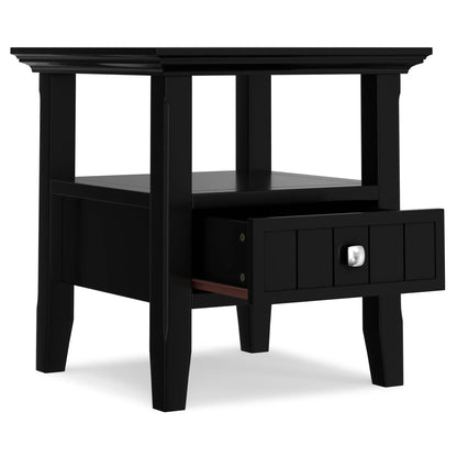 Acadian end table with drawer in black finish by Unique Piece Furniture, with lower shelf on Tampa Home & Garden Store