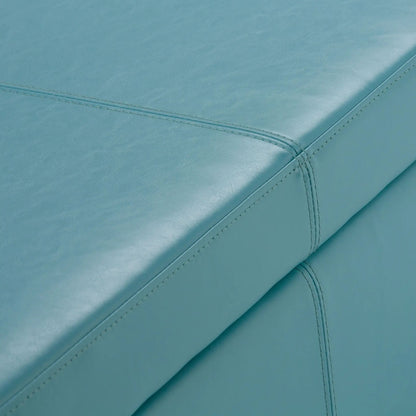 Avalon Multifunctional Storage Ottoman Bench in teal leather with top-stitch seam detail on Tampa Home & Garden Store