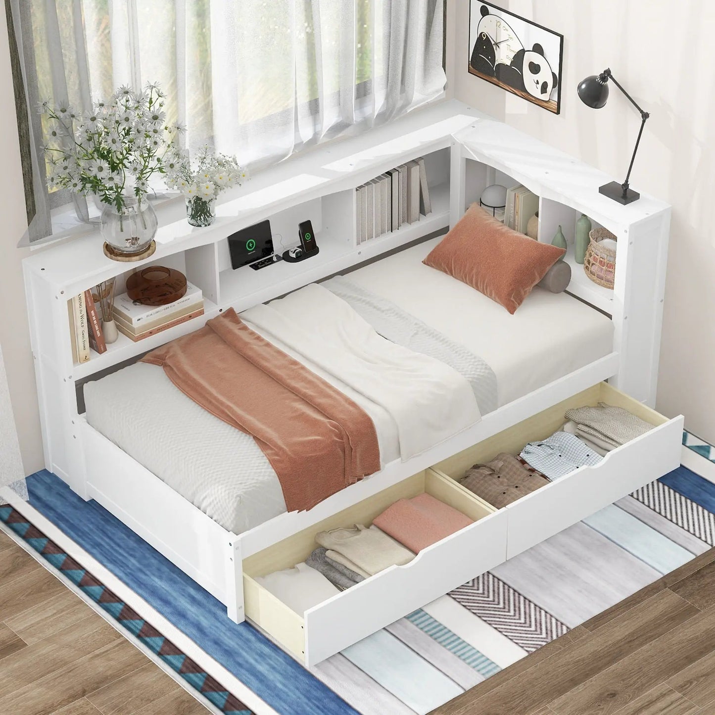 Daybed with Storage Drawers and USB Ports