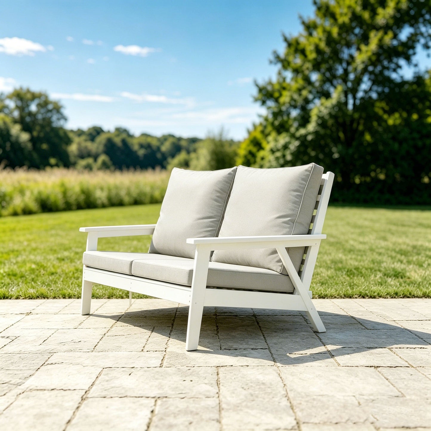 Hips Loveseat and Wood Grain Outdoor Sofa