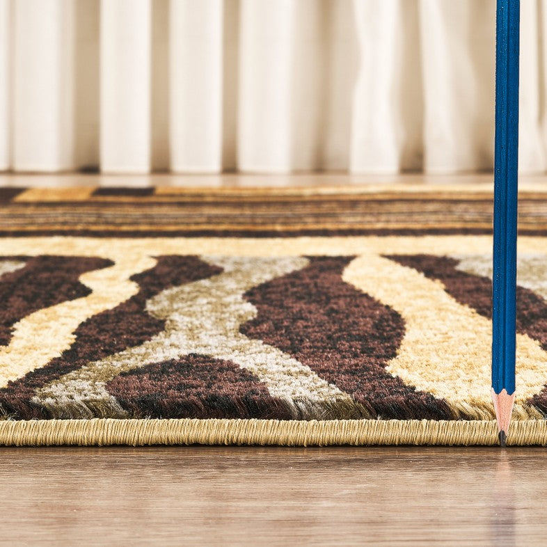 Bristol Modern Geometric Area Rug In Multi by HouseOfZazla brown beige pattern on Tampa Home & Garden Store