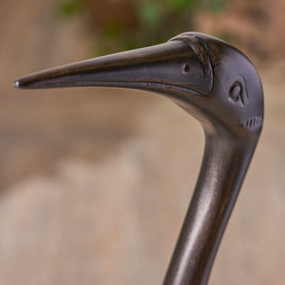 Bird Animals - Cranes for Outdoor Decor dark brown metal crane beak close-up texture on Tampa Home & Garden Store