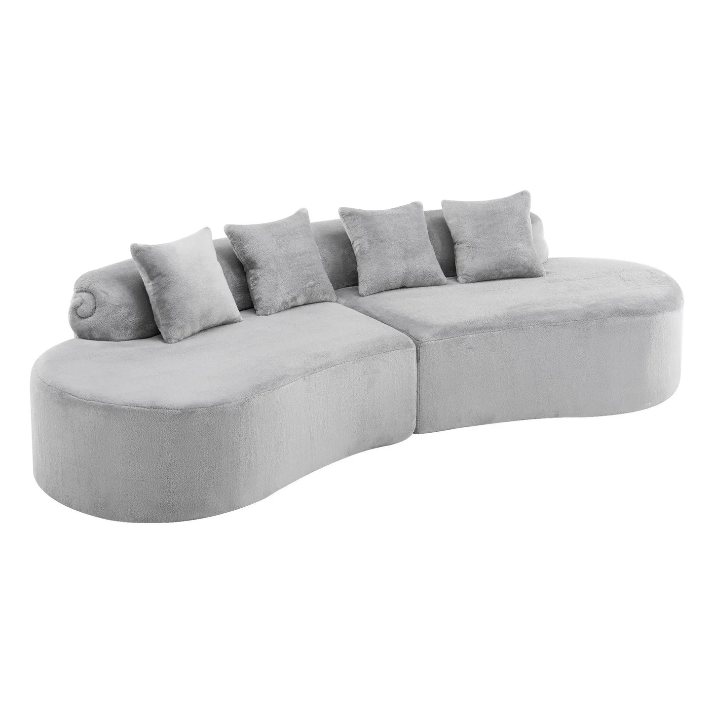 Modern Curved Sofa with Pillows for Living Room