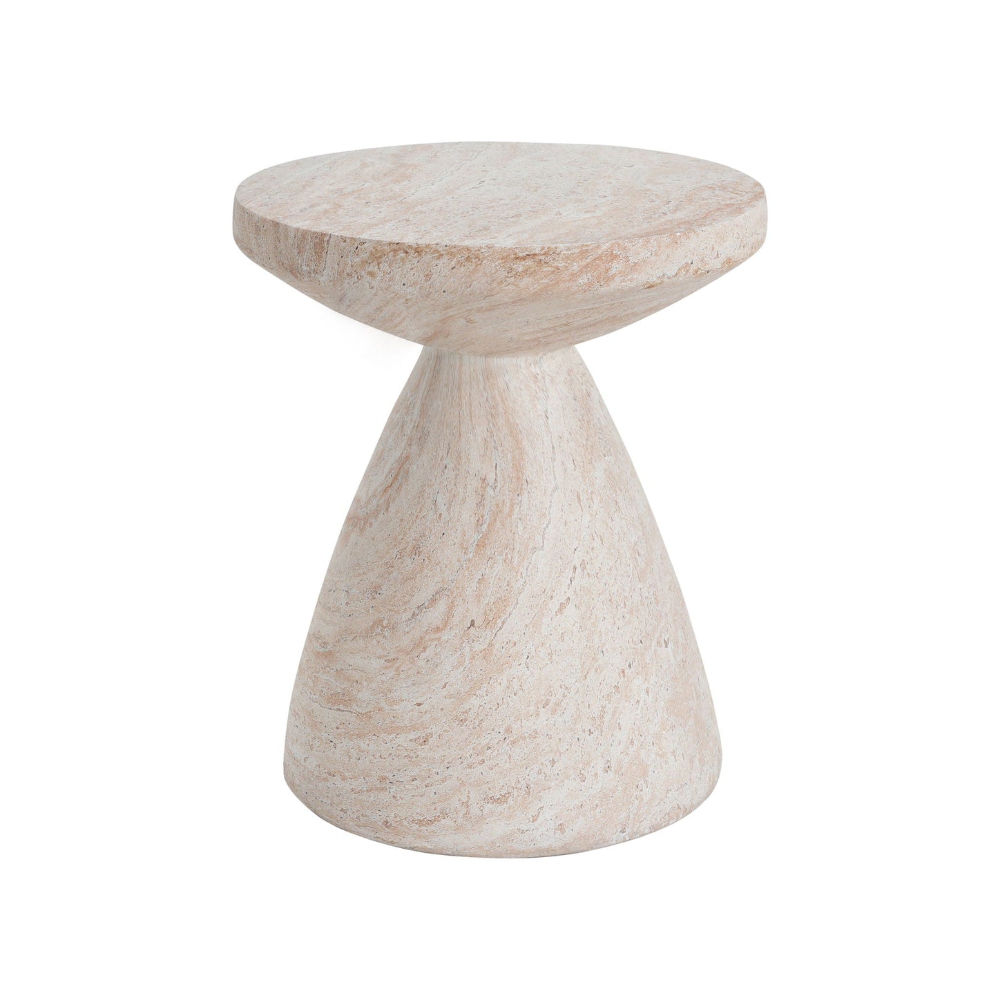 Outdoor lightweight concrete side table beige stone texture for outdoor furniture on Tampa Home & Garden Store