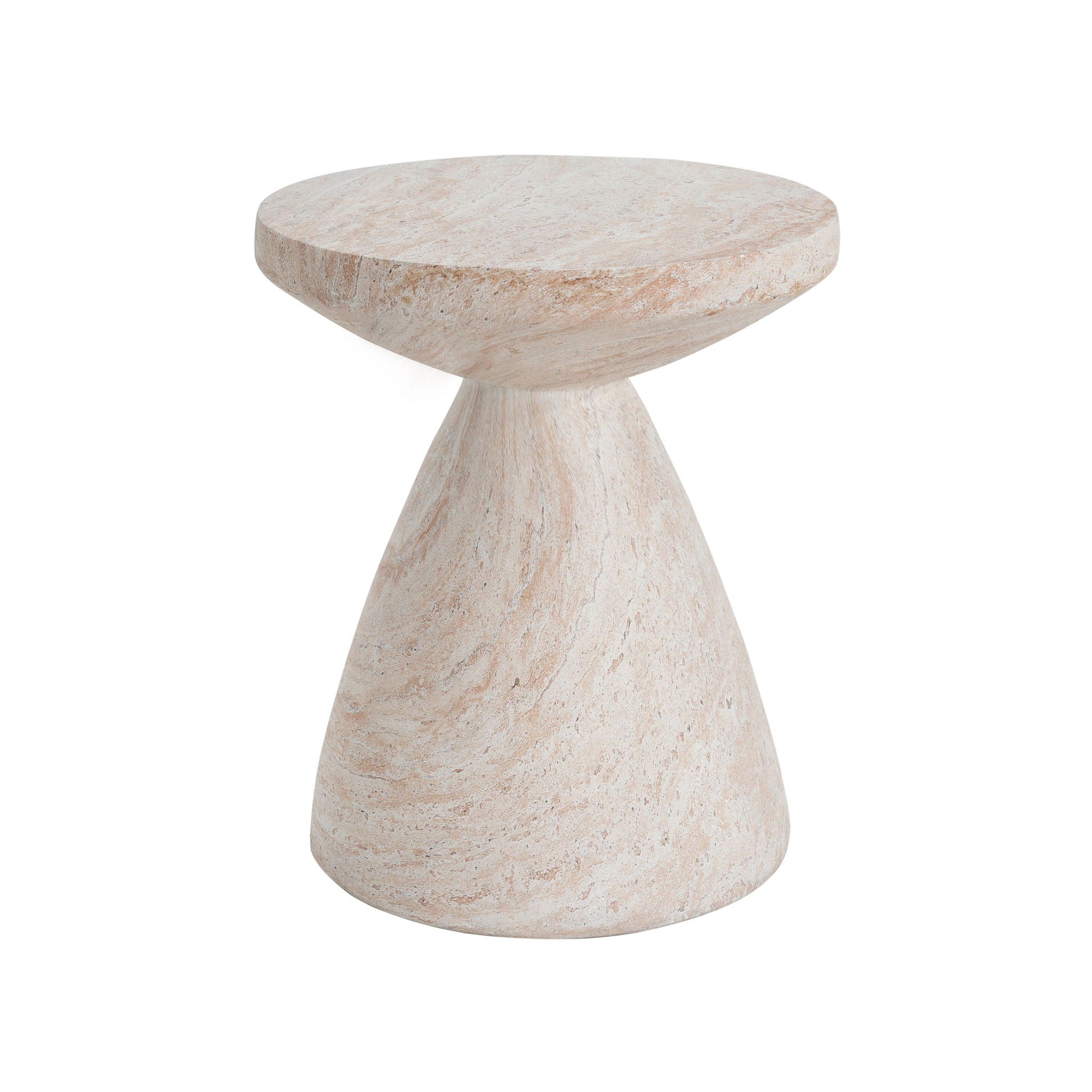 Outdoor lightweight concrete side table beige stone texture for outdoor furniture on Tampa Home & Garden Store