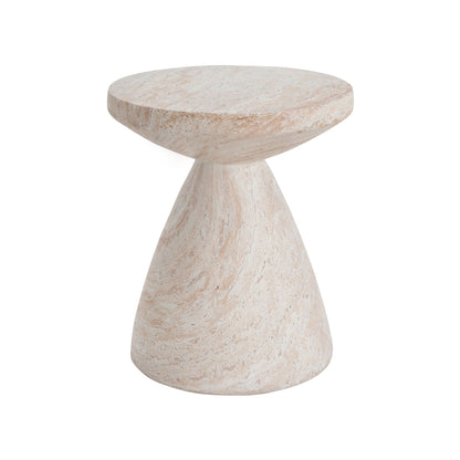Outdoor lightweight concrete side table beige stone texture for outdoor furniture on Tampa Home & Garden Store