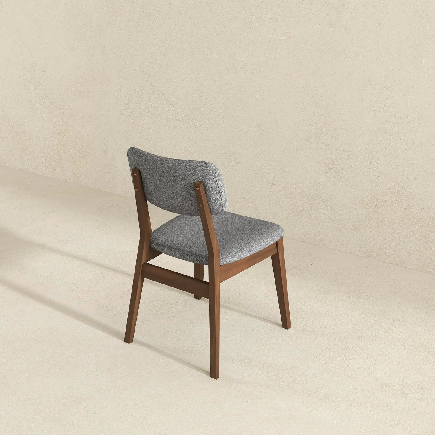 Carlos Solid Back Side Chair set of 2 with gray fabric upholstery and wooden frame on Tampa Home & Garden Store