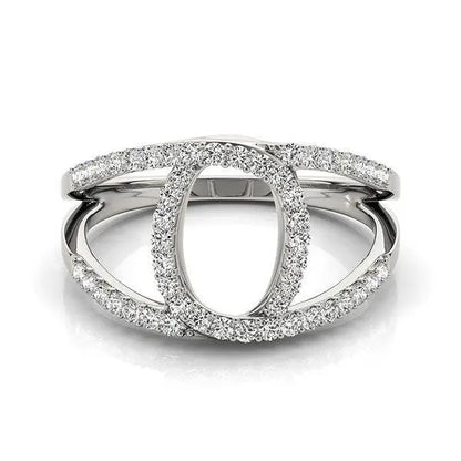 14k white gold diamond loop dual-band ring with 1/2 cttw, Bids.com on Tampa Home & Garden Store