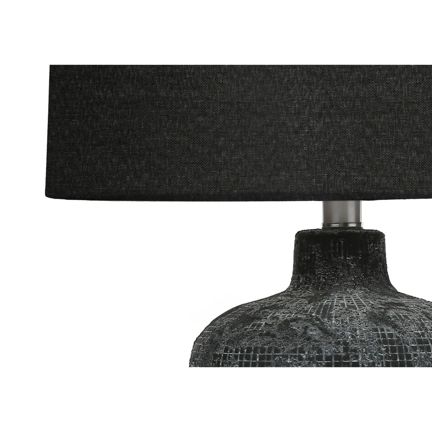 Table lamp black contemporary with textured base and black shade by Unique Piece Furniture on Tampa Home & Garden Store