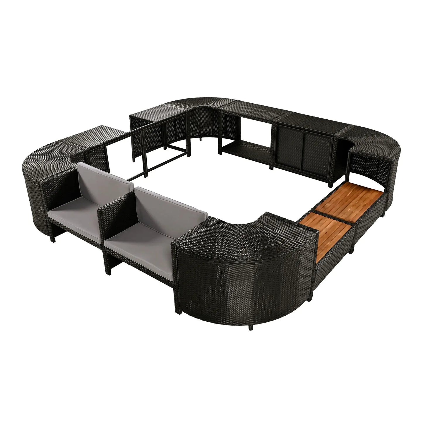 Spa Surround Outdoor Rattan Sectional Sofa Set