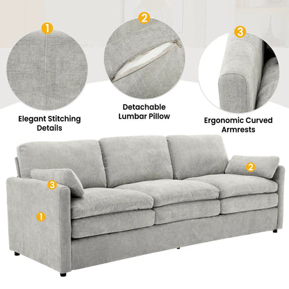 Cozy Upholstered 3 Seater Sofa for Living Room