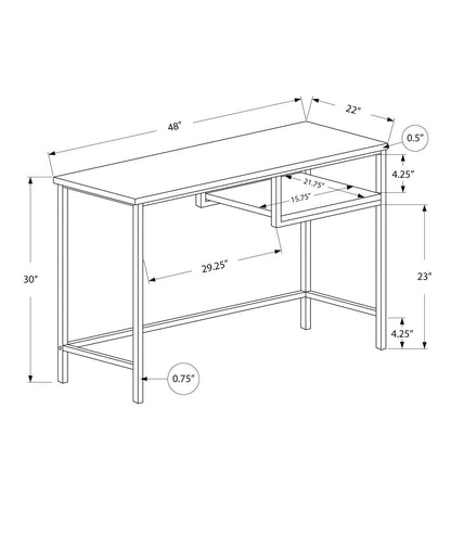 Computer Desk for Home Office - compact modern blueprint with dimensions on Tampa Home & Garden Store