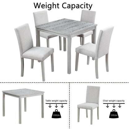 5 piece dining set with crystal-edged table and upholstered chairs by Unique Piece Furniture on Tampa Home & Garden Store