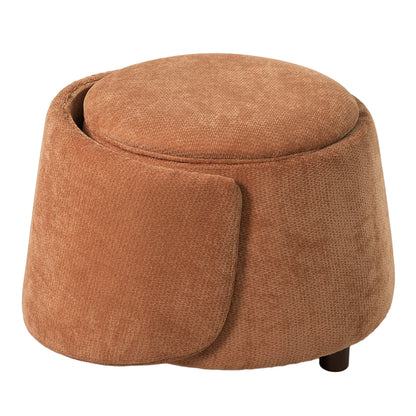 Orange pet-friendly chair cushion with textured fabric and visible dark wooden leg on Tampa Home & Garden Store