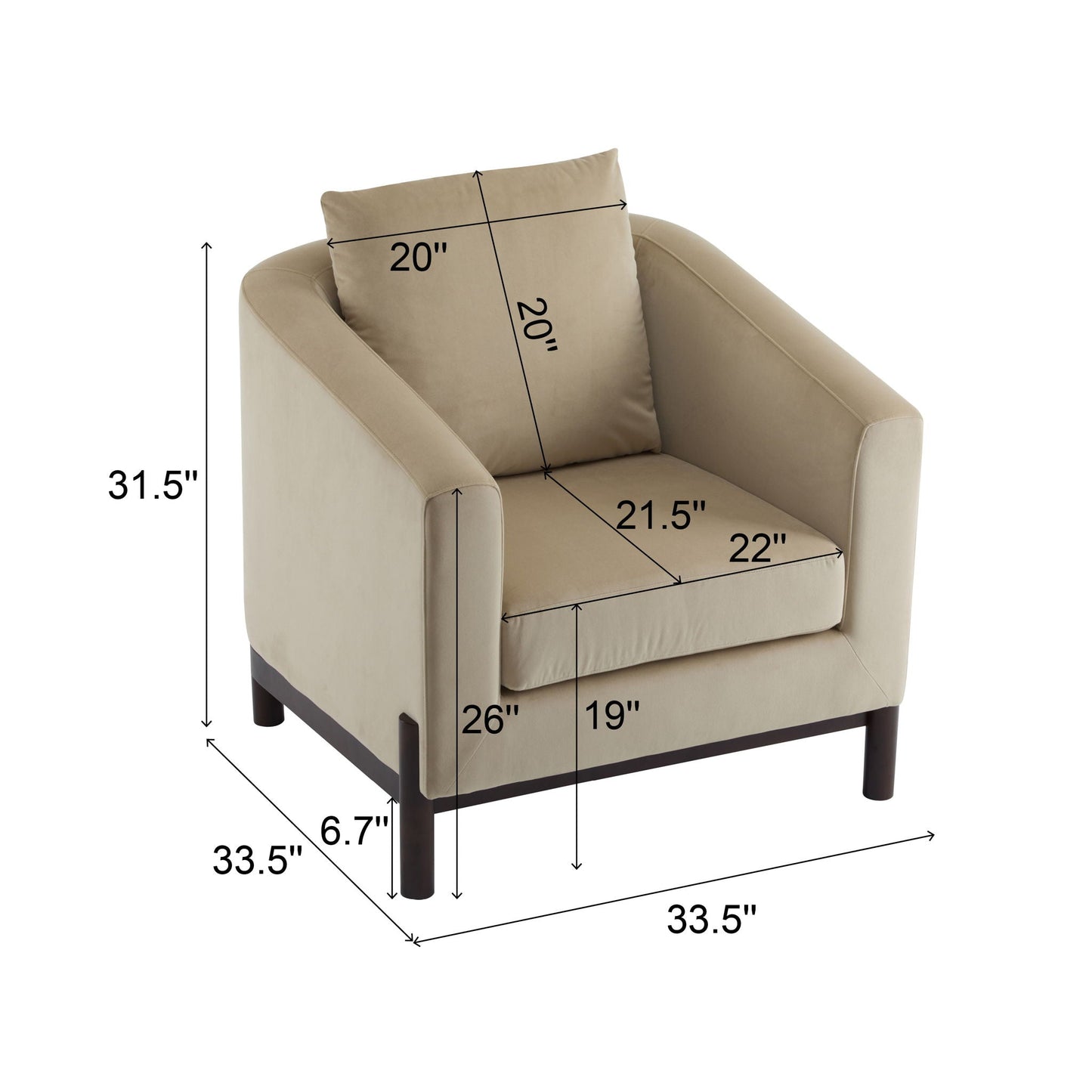 Anurudh Barrel Club Upholstered Arm Chair beige fabric HouseOfZazla with wood legs on Tampa Home & Garden Store