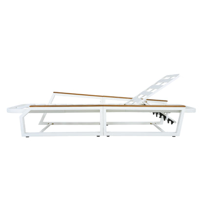 5 Piece Outdoor Chaise Lounge and Side Table