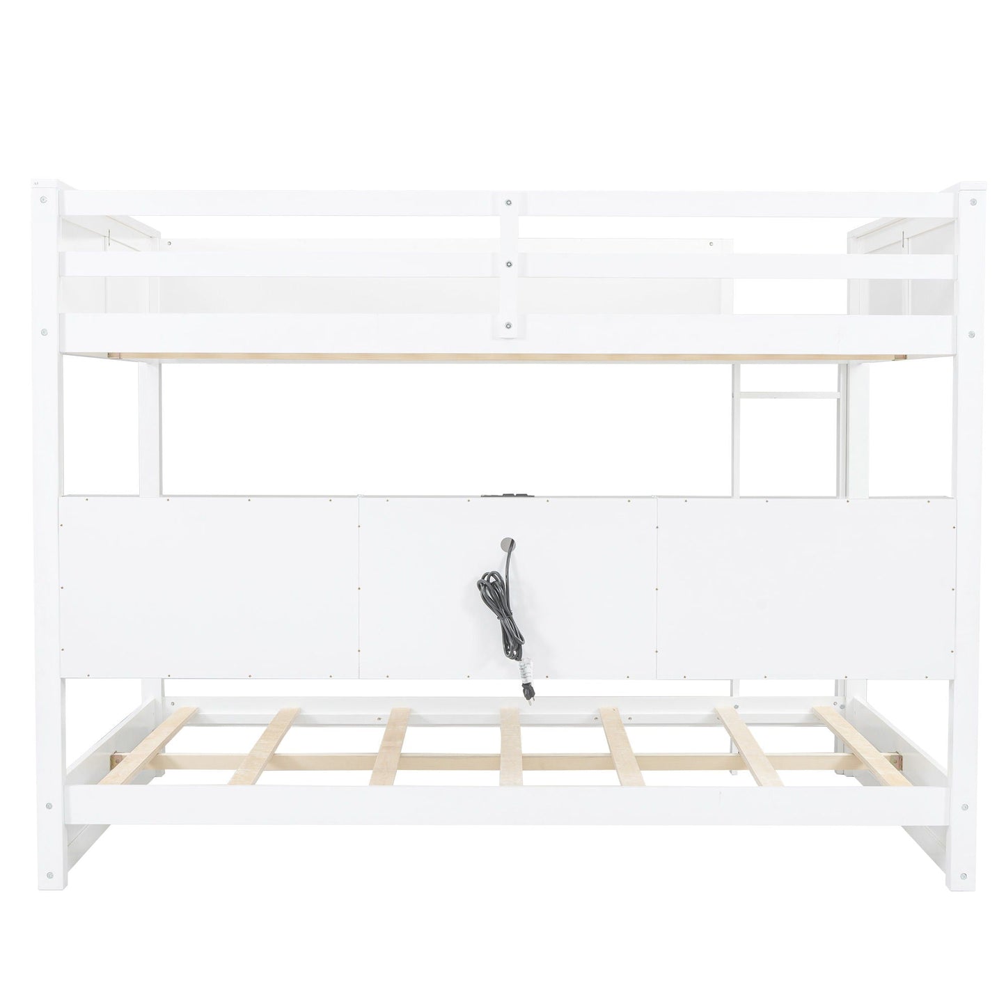 Bunk bed by HouseOfZazla white frame with wooden slat supports on Tampa Home & Garden Store