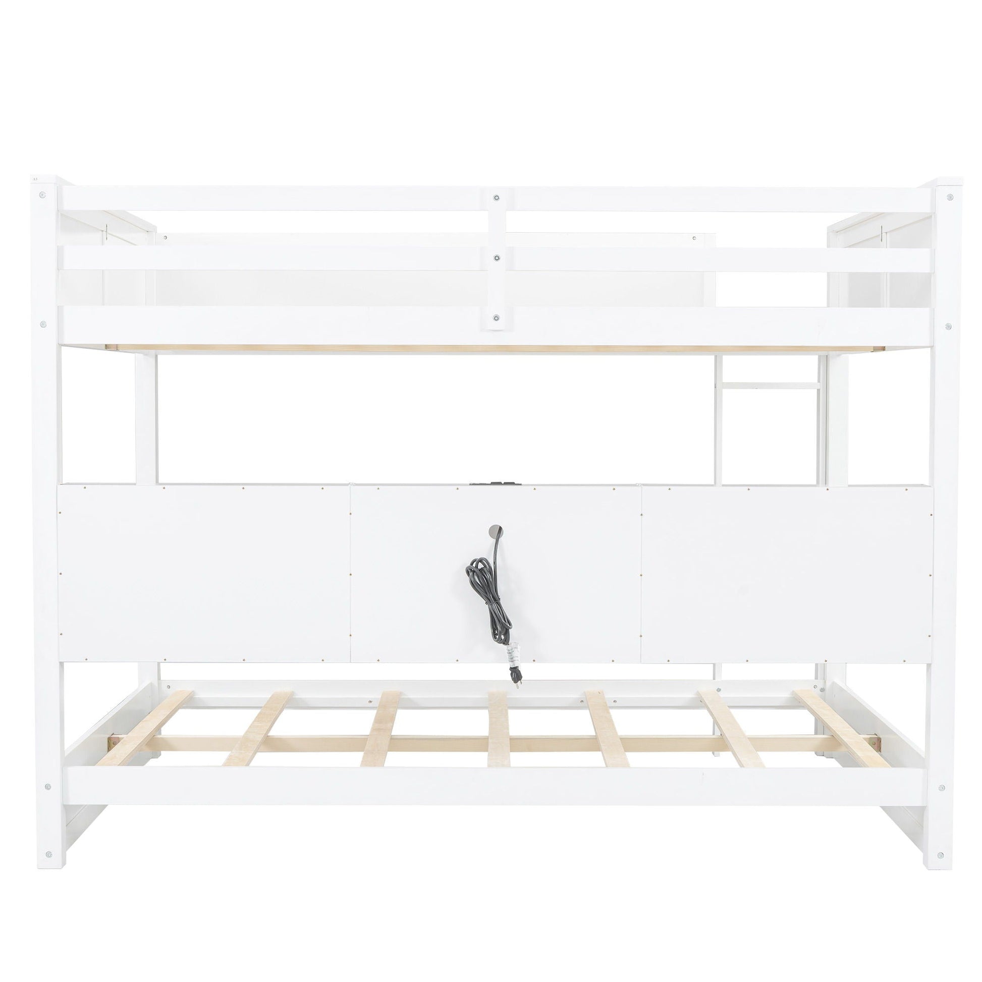 Bunk bed by HouseOfZazla white frame with wooden slat supports on Tampa Home & Garden Store