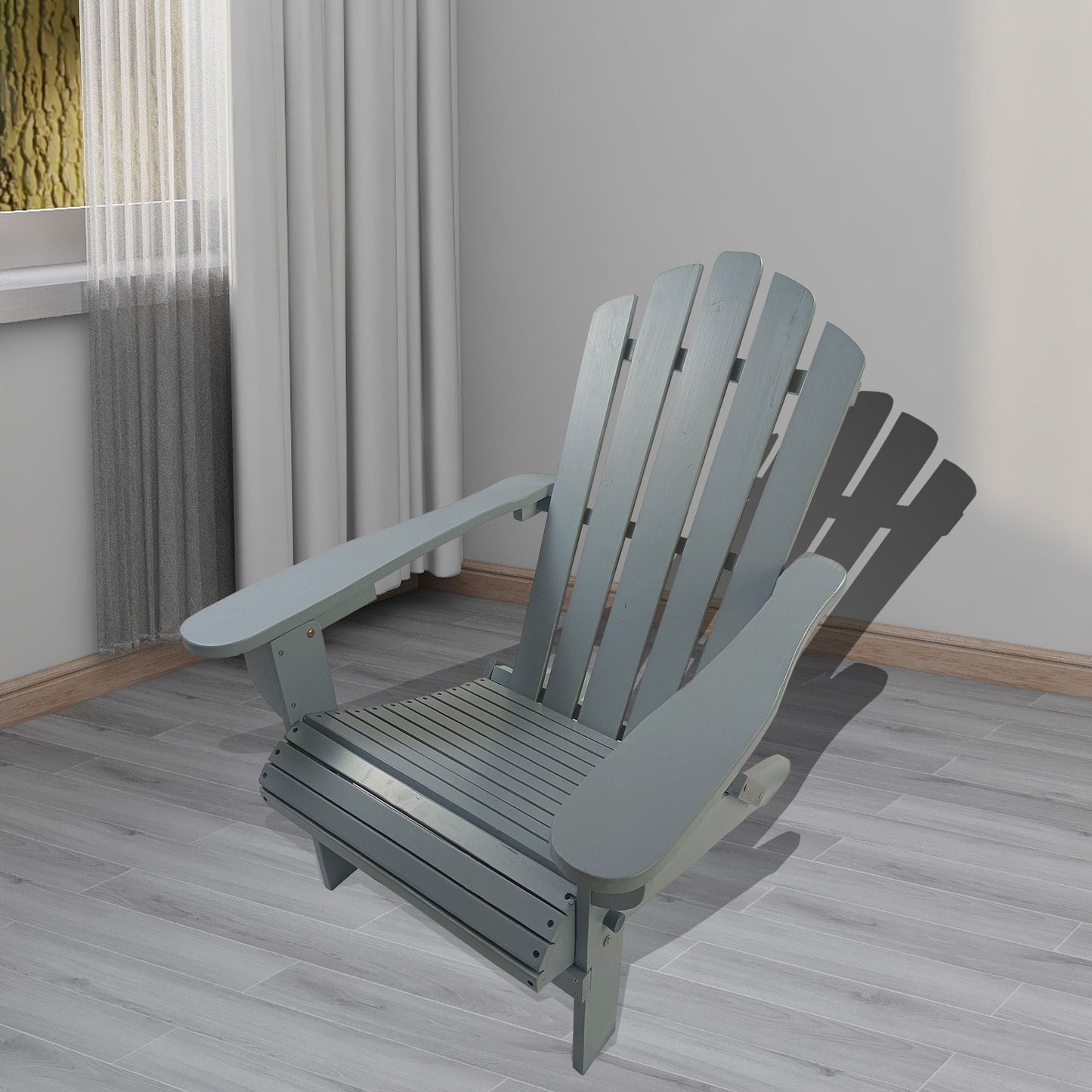 Foldable Outdoor Adirondack Chair Walnut