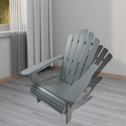 Foldable Outdoor Adirondack Chair Walnut