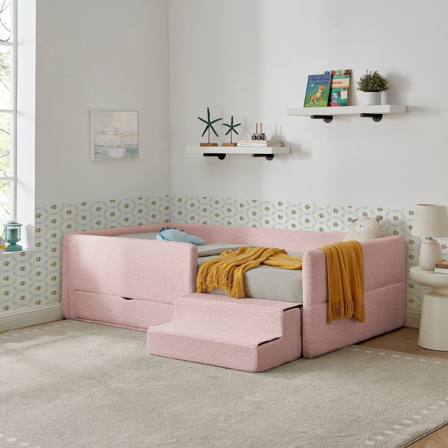 Safe Kids Bed With Guardrails and Storage
