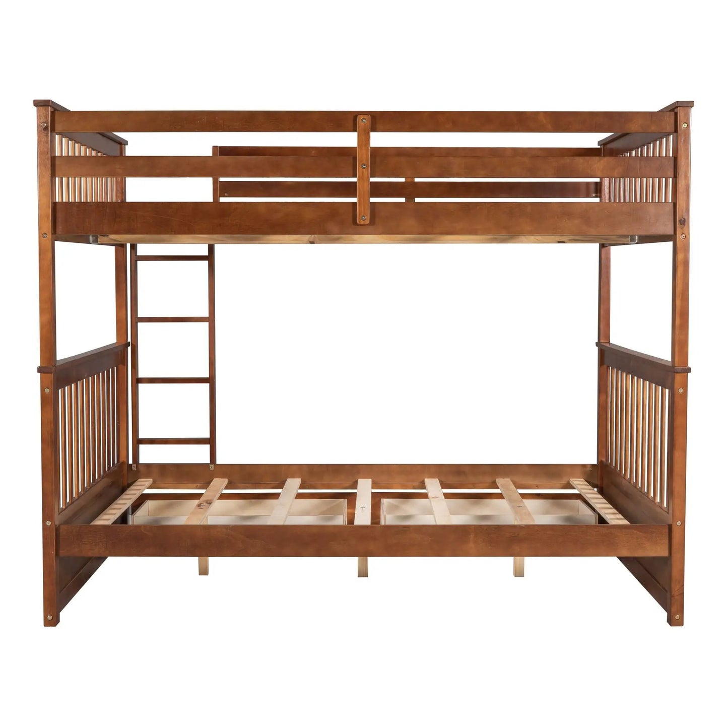 Bunk Bed with ladders and 2 storage drawers Unique Piece Furniture brown wood finish on Tampa Home & Garden Store