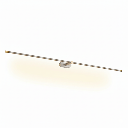 Rechargeable linear LED wall lamp Moktan Sabai with remote, silver bar gold ends wall-mount on Tampa Home & Garden Store