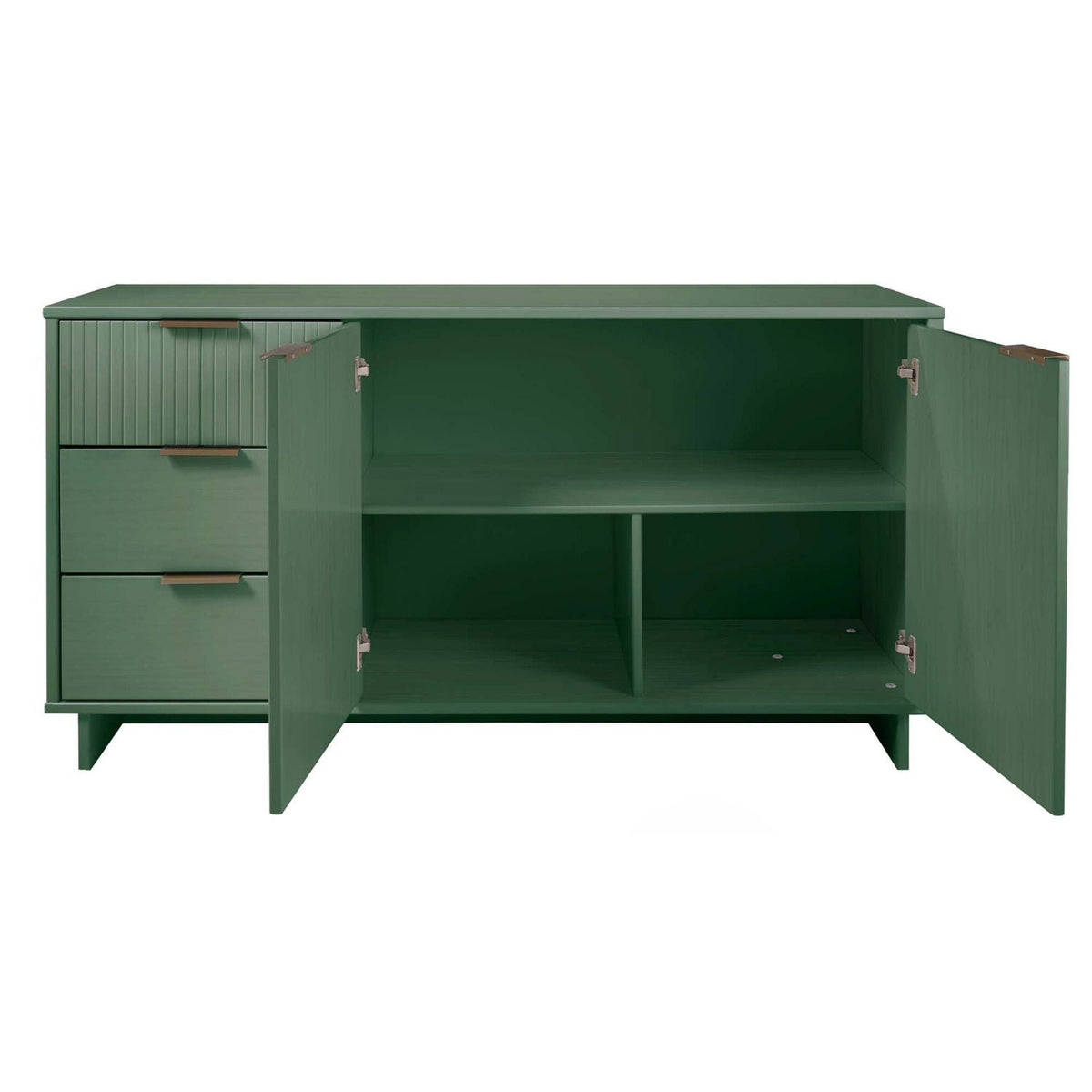 Granville sideboard by HouseOfZazla green full-extension drawers left 3 drawers right 2-door on Tampa Home & Garden Store