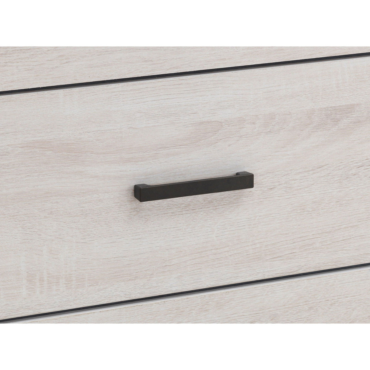 Geary Panel Bed light oak finish with black metal handles by HouseOfZazla on Tampa Home & Garden Store