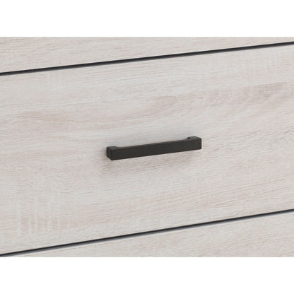 Geary Panel Bed light oak finish with black metal handles by HouseOfZazla on Tampa Home & Garden Store