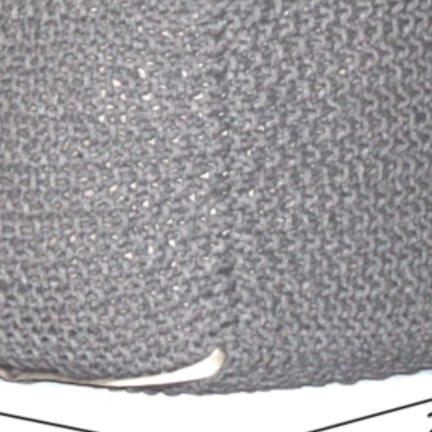 Grey cable-knitted semi-rounded pouf, accent seating by Unique Piece Furniture on Tampa Home & Garden Store