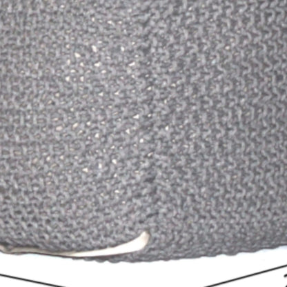 Grey cable-knitted semi-rounded pouf, accent seating by Unique Piece Furniture on Tampa Home & Garden Store