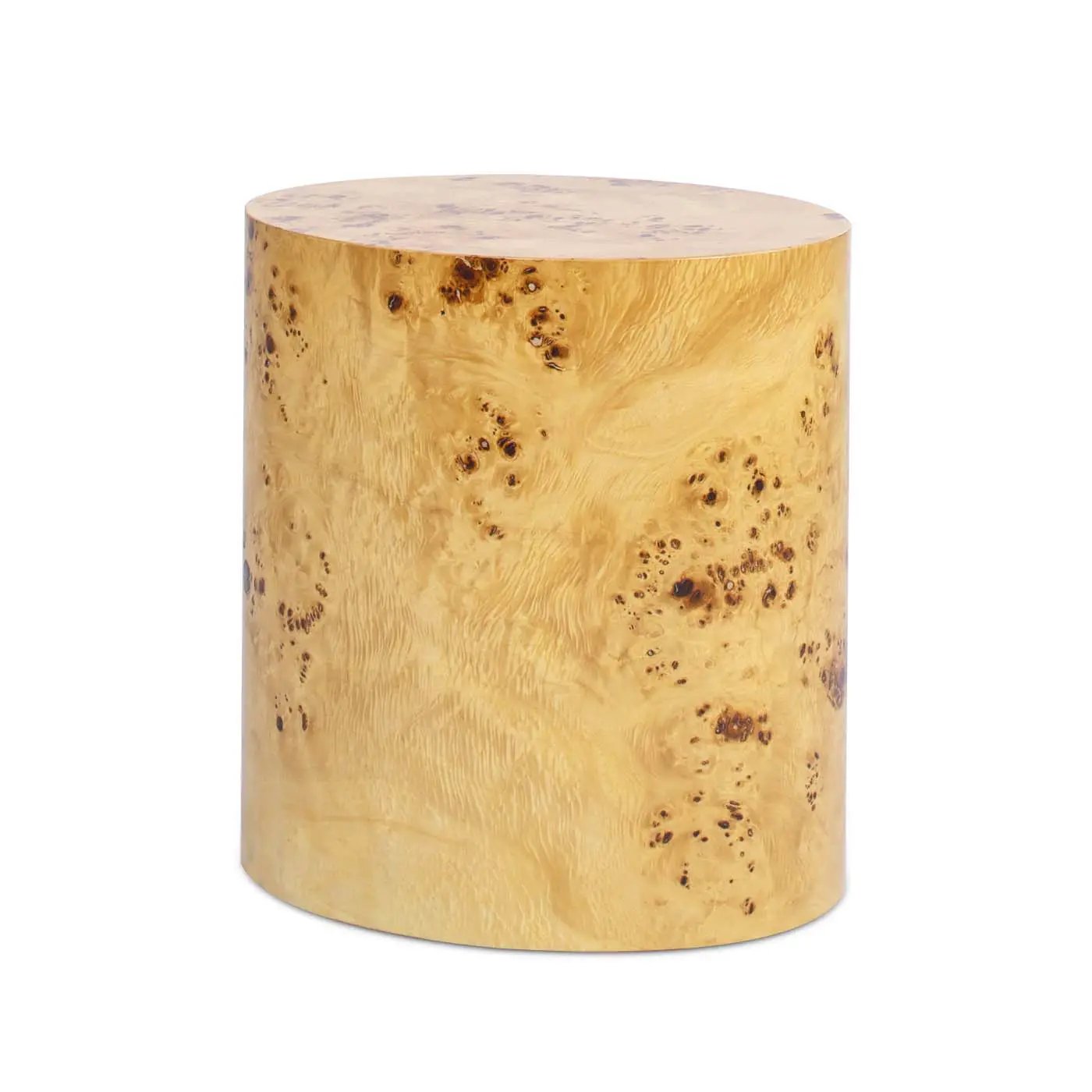 Nebula Accent Oval Pillar Side Table in golden burl wood finish by Unique Piece Furniture on Tampa Home & Garden Store
