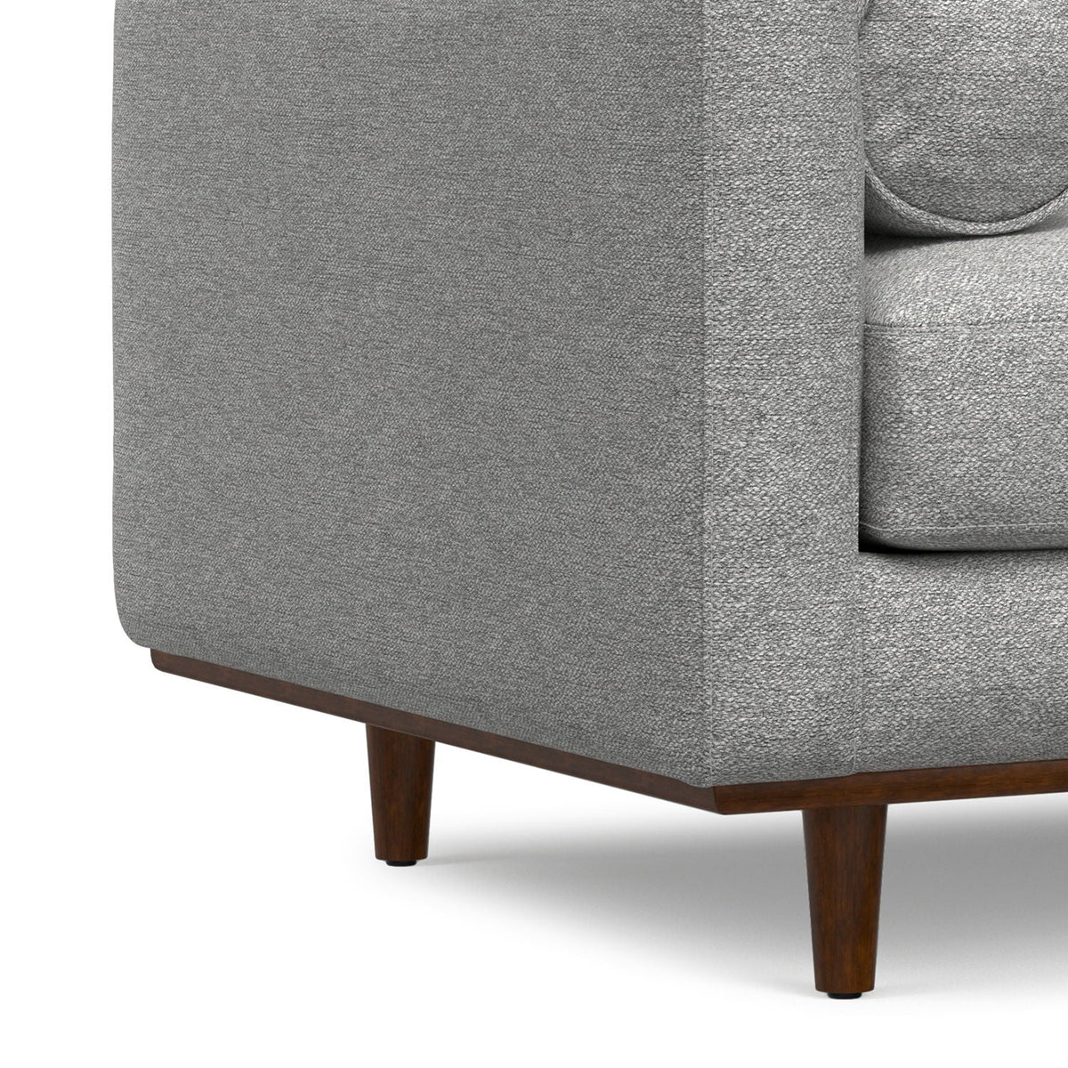 Wide Arm Chair with Removable Cushions, gray textured fabric, wooden legs, HouseOfZazla on Tampa Home & Garden Store