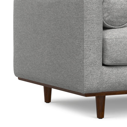 Wide Arm Chair with Removable Cushions, gray textured fabric, wooden legs, HouseOfZazla on Tampa Home & Garden Store