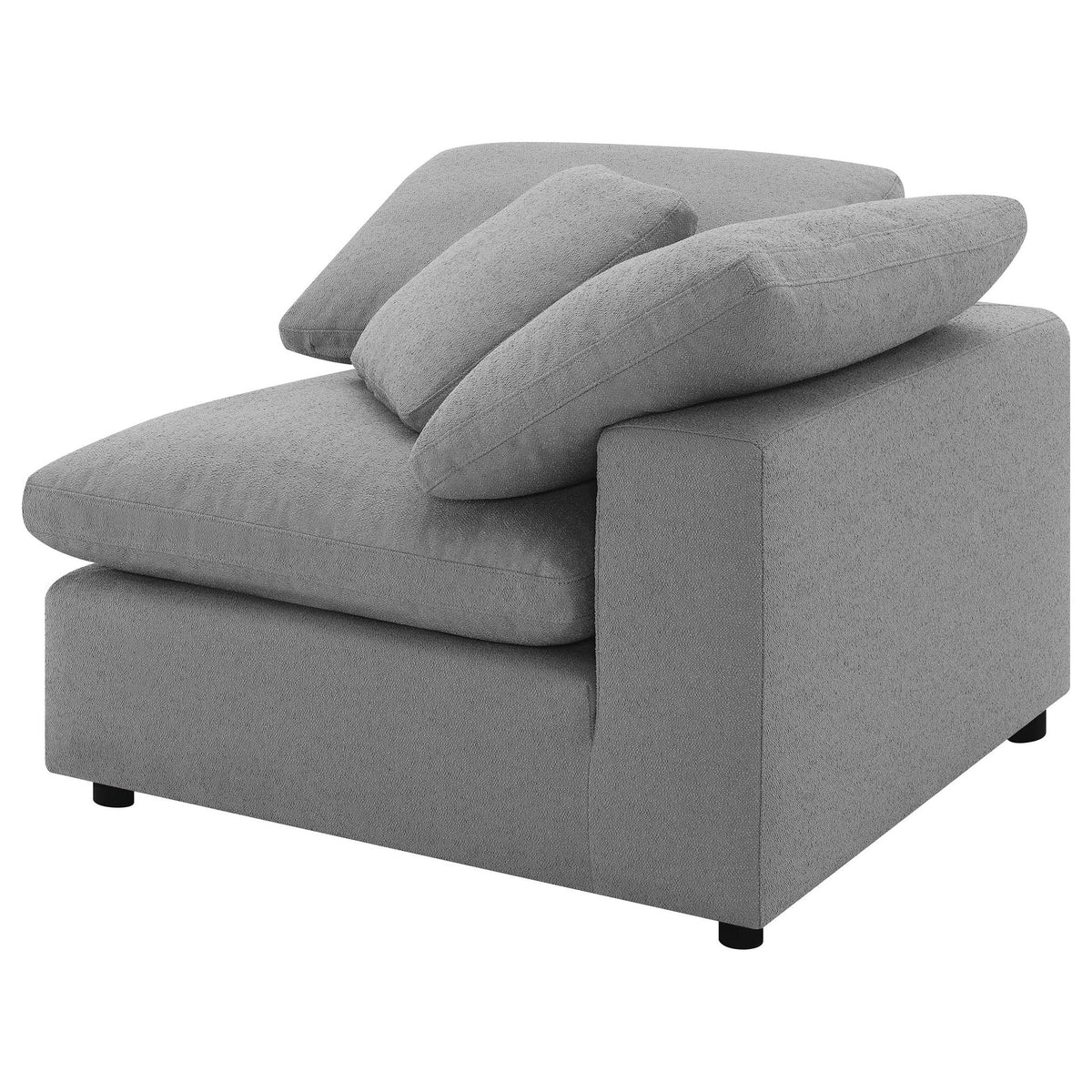 Segoura 5-piece upholstered modular sectional gray fabric with reclined back pillows on Tampa Home & Garden Store