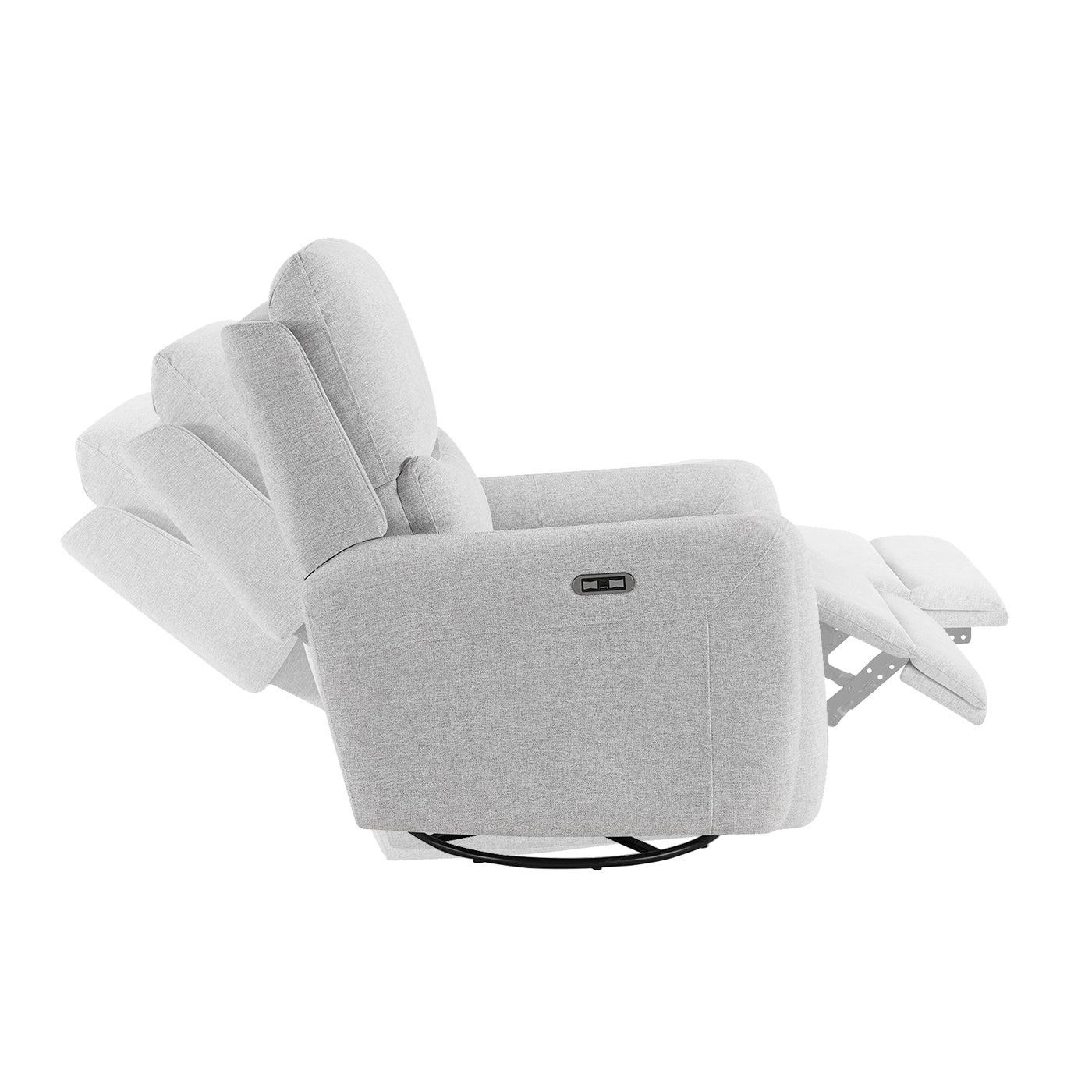 Dublin 30in Swivel Power Recliner Arm Chair in heathered gray fabric on Tampa Home & Garden Store