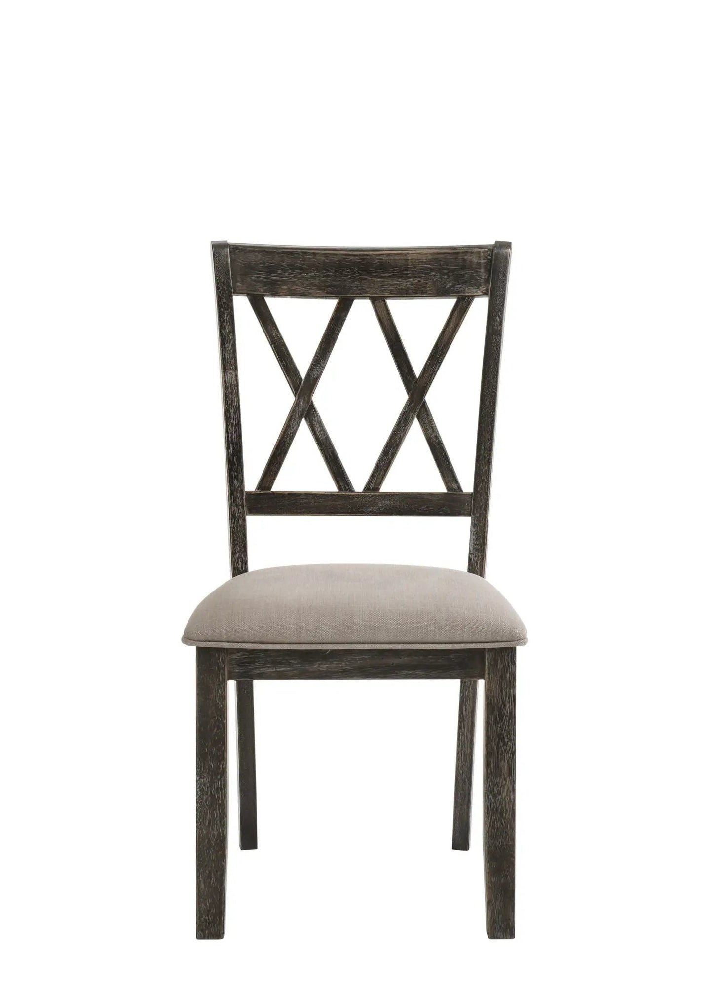 Claudia II Weathered Side Chair Set Beige Gray