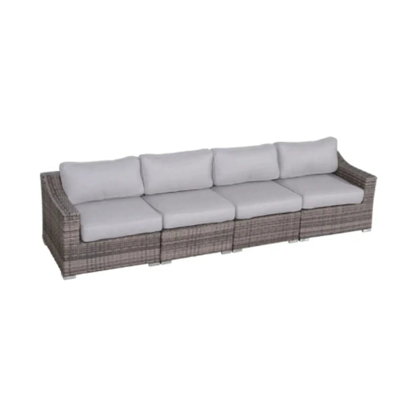 Contemporary outdoor rattan sectional with grey cushions, 4 seats Unique Piece Furniture on Tampa Home & Garden Store