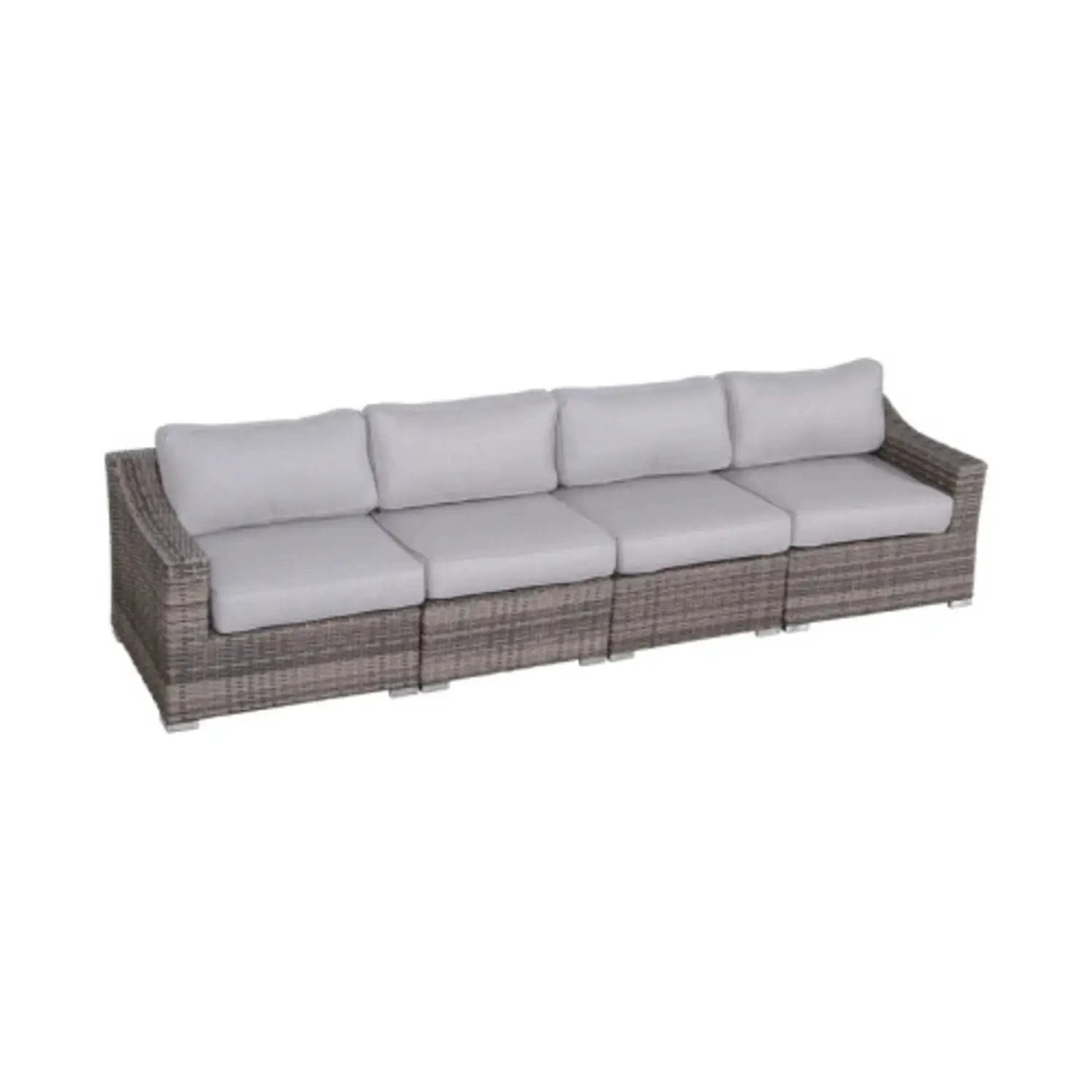Contemporary outdoor rattan sectional with grey cushions, 4 seats Unique Piece Furniture on Tampa Home & Garden Store