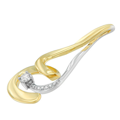 Espira two-tone gold swirl pendant necklace with pavé diamonds on a white-gold band 1/10 cttw Bids.com on Tampa Home & Garden Store