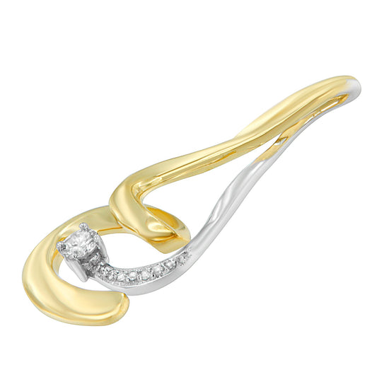 Espira two-tone gold swirl pendant necklace with pavé diamonds on a white-gold band 1/10 cttw Bids.com on Tampa Home & Garden Store