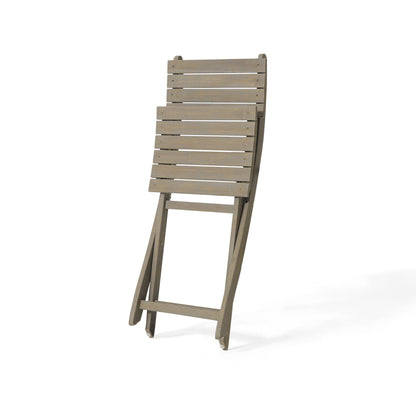 Outdoor Foldable Wood Dining Chair Set of Two