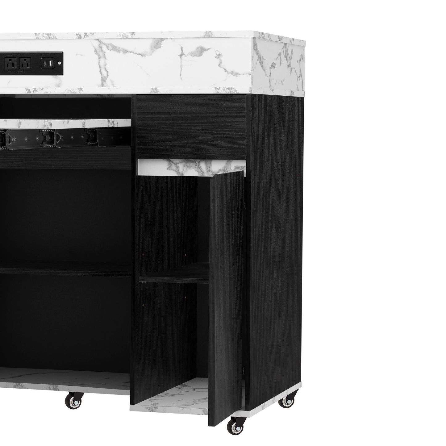 Extendable Table and Rolling Kitchen Island Cart