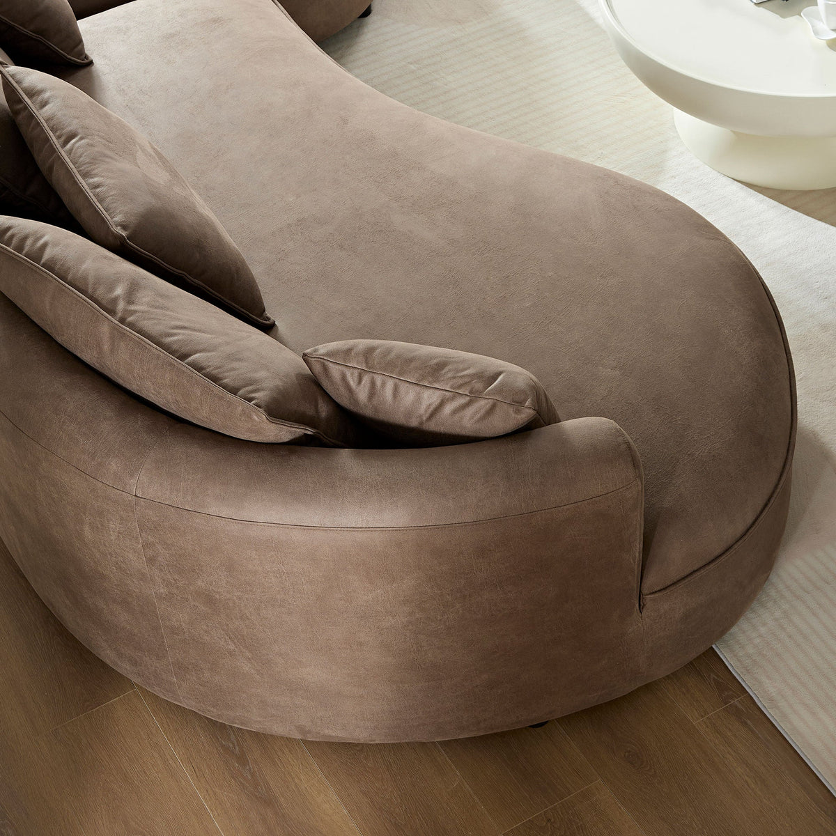 Modern Curved Sectional Sofa and the Wood Frame