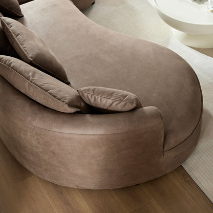 Modern Curved Sectional Sofa and the Wood Frame