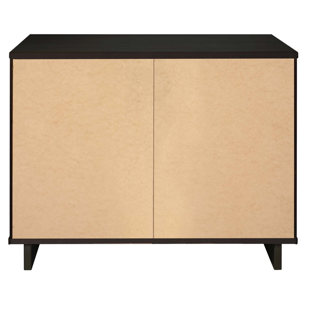 Solid wood 3-drawer dresser with ribbed fronts; espresso top, beige fronts on black frame on Tampa Home & Garden Store