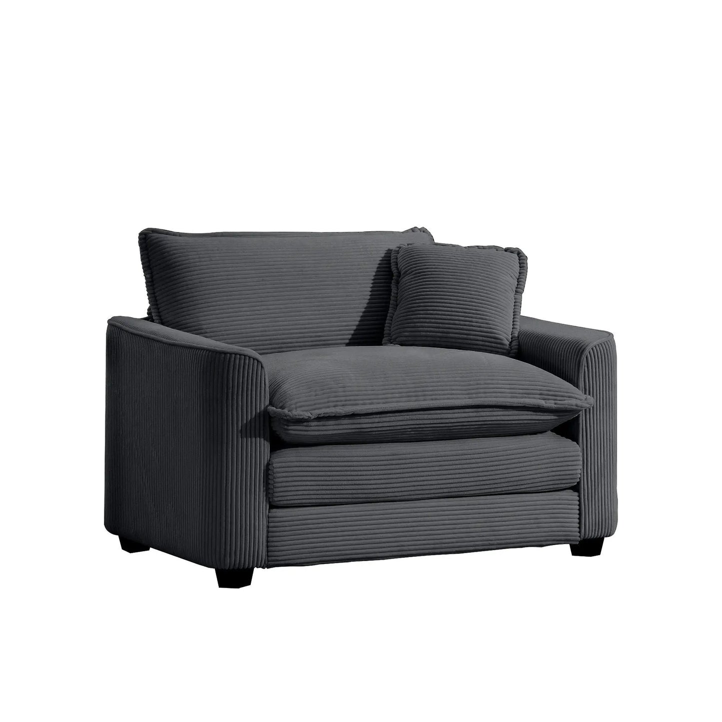 Modern Classic Fabric Arm Chair deep seat with pillow in charcoal gray upholstery on Tampa Home & Garden Store