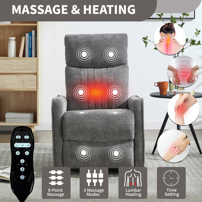 ComfortMax Dark Gray Recliner by HouseOfZazla with massage indicators gray upholstery on Tampa Home & Garden Store