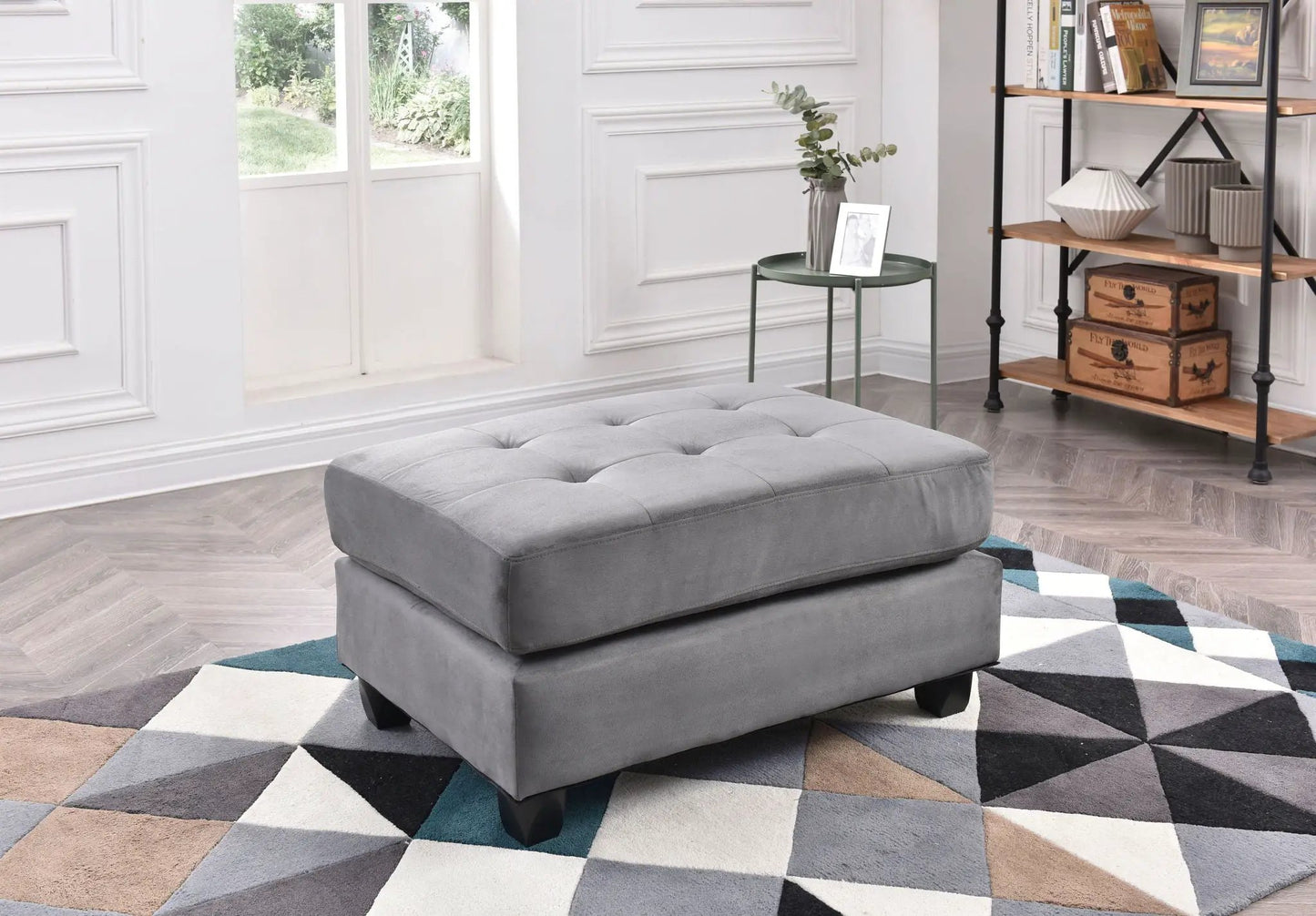 Chic Contemporary Storage Ottoman Tufted Cushion